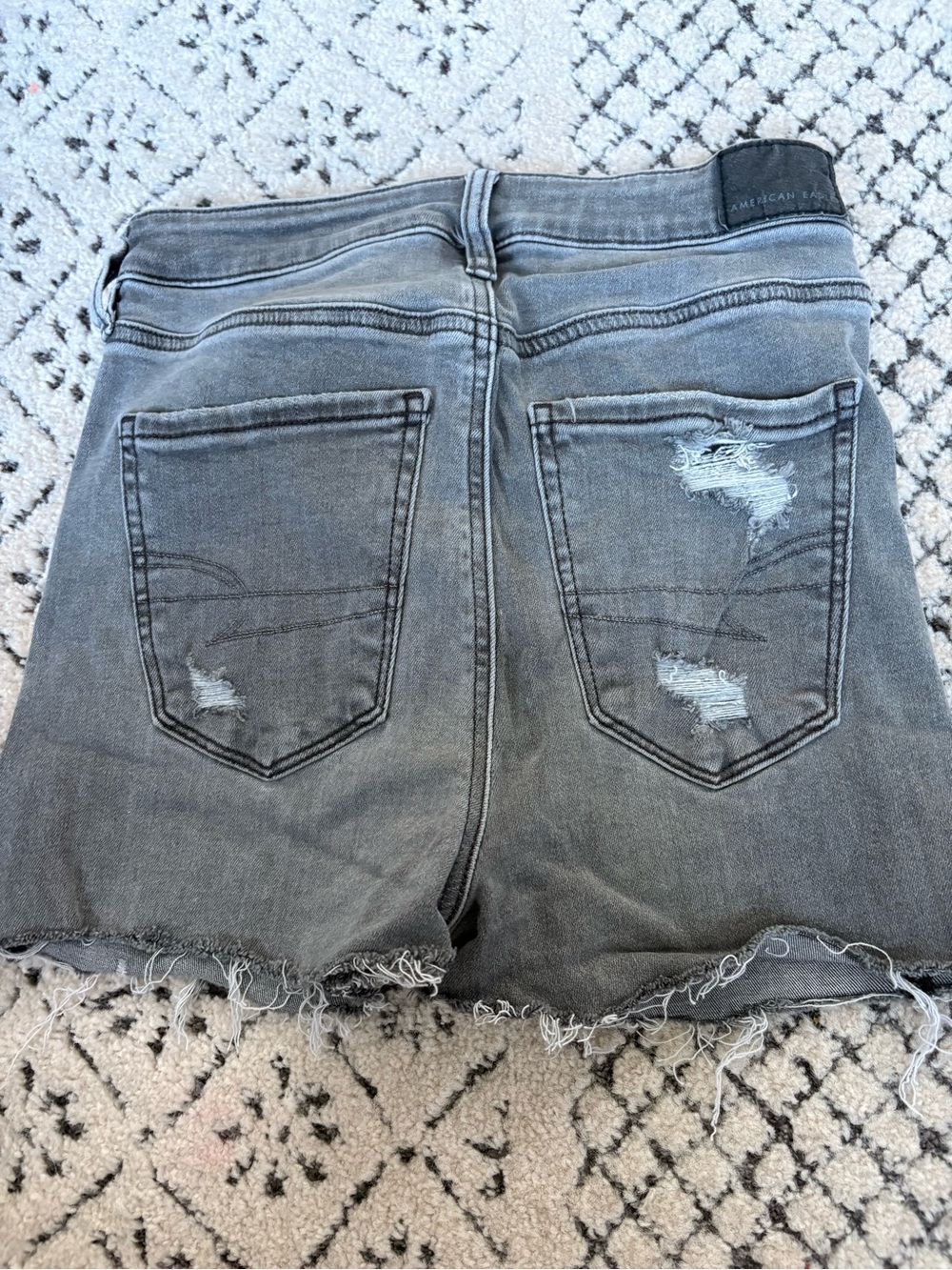 American Eagle Outfitters Washed Gray Distressed Denim Shorts - Picture 6 of 6